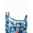 thumbnail image 3 of ABPHQTO Vestido de mujer floral con cuello cuadrado y volantes azul, 3 of 5