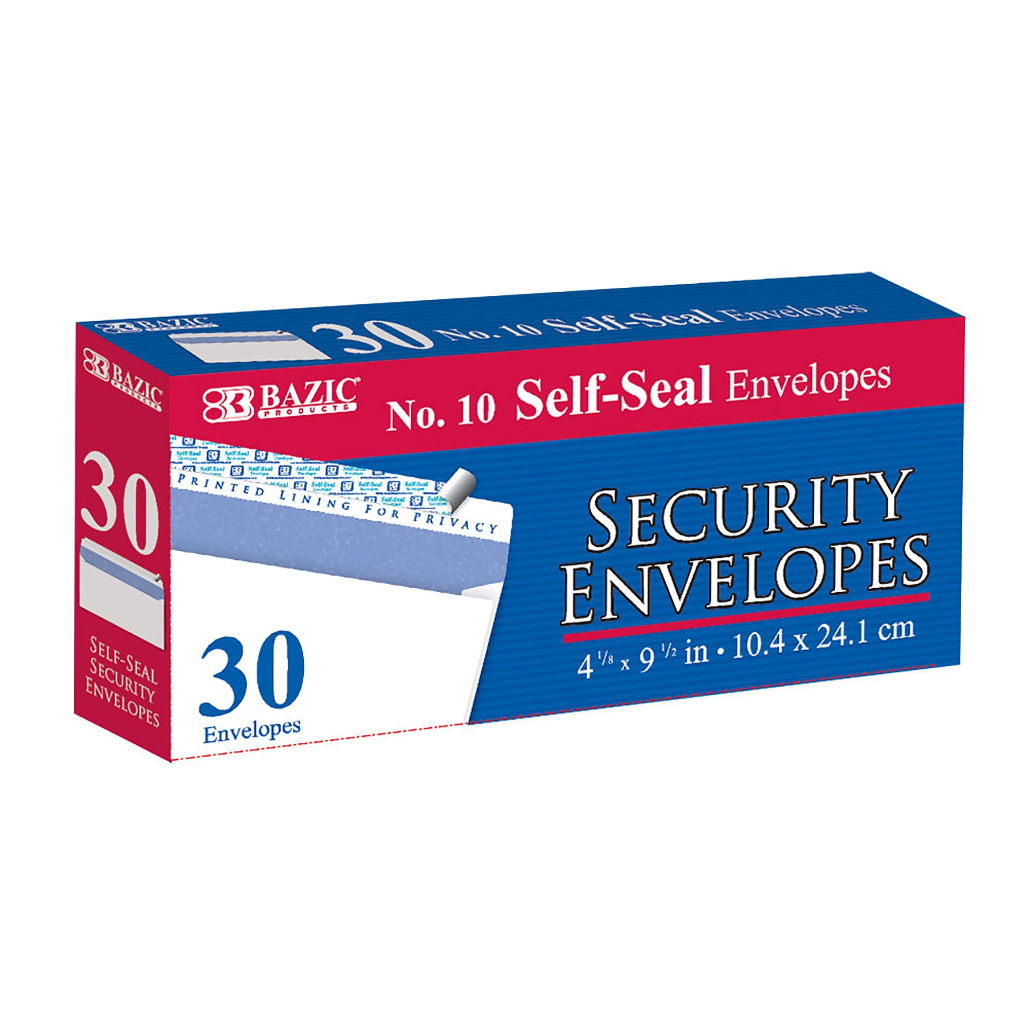 BAZIC Security Self Seal Envelope 4 1/8" x 9 1/2" 10 Tint Mailing