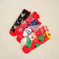 thumbnail image 5 of Yuanlong Womens Socks 5 Pairs Christmas Reindeer & Tree Print Mid Tube Socks With Cute Ear Design Holiday Funny Crew Socks, 5 of 9
