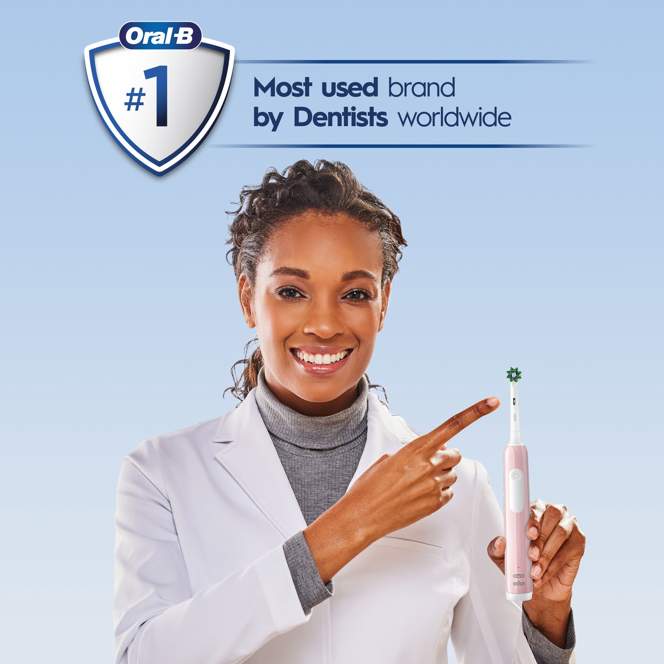 Oral-B Toothbrush, Pro 1000 Rechargeable Electric Toothbrush, Pink, 1 Count, Adults and Children 3+
