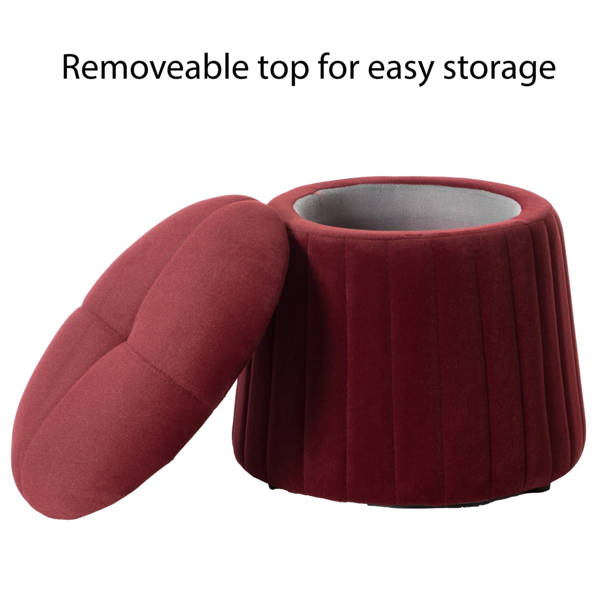Modern Tufted Velvet Mushroom Shape Storage Ottoman Storage Stool Trunk