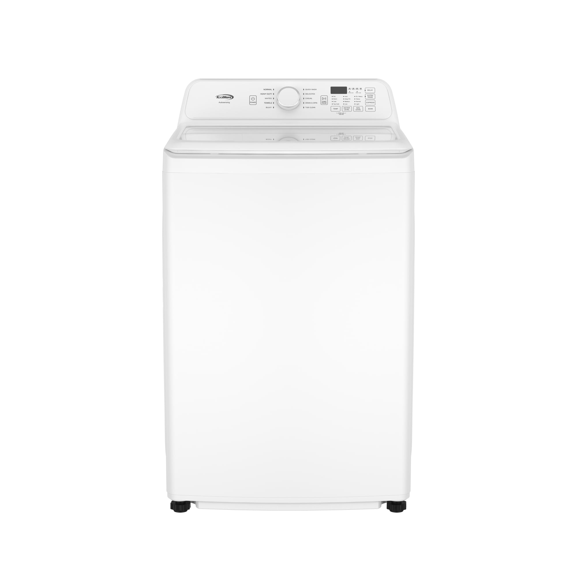 25 Inch 4.1 Cu. Ft. Top Load Washer with Agitator, Stainless Steel Tub, Soft-Close Glass Lid, 10 Wash Cycles, Vibration Reduction, White