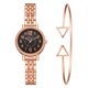 thumbnail image 1 of Ivpai Reloj de cuarzo con correa de aleación y esfera con números romanos para mujer con pulsera (oro rosa negro), 1 of 4