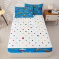 thumbnail image 4 of Erosebridal Cartoon Construction Zipper Twin Comforter Sets with Fitted Sheet and 2 Pillowcases,Excavator Crane Print Zipper Bedding Set For Boys,Polkadot Reversible,4-Piece, 4 of 7
