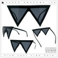 thumbnail image 2 of Womens Flat Top Perfect Triangle Bold Oversized Cat Eye Plastic Sunglasses All Black, 2 of 8