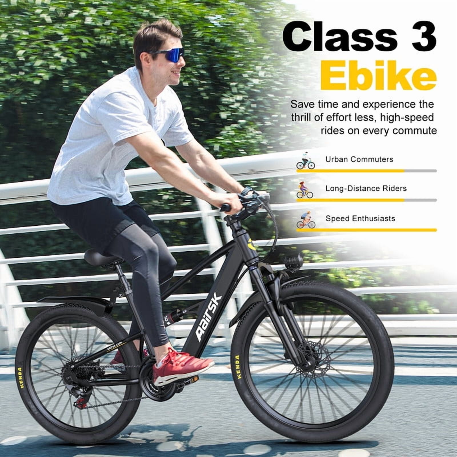 Unibike Electric Mountain Bike, 26'' Ebikes for Adults, 400W Brushless Motor, 36V 13AH Lithium Battery, Mechanical Disc Brakes, Gray