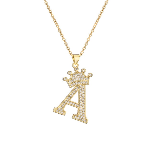 Qarigey InitialNecklacePendantEnglish Letter A to Z Birthday Crystal Jewellery Valentine'sDay Chain Modern Charm Ropa, zapatos y accesorios Miscelánea A 1