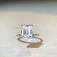 thumbnail image 3 of Anillo de diamantes de plata esterlina S925 para mujer, anillo de diamantes de 4 quilates, sencillo, combinable, ligero, lujoso, anillo grande con corte esmeralda de caramelo de roca, 3 of 6
