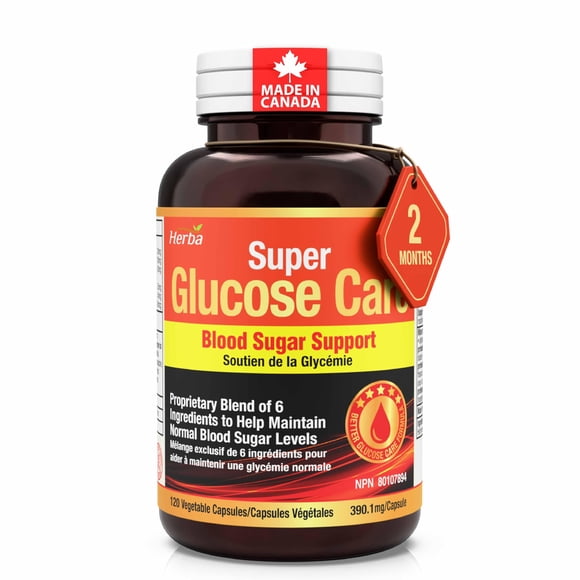Herba Blood Sugar Control Supplement - 120 Capsules | Glucose Care | Made in Canada