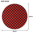 thumbnail image 6 of Red and Black Checkered Pattern Round Tablecloth 60"x60",Wrinkle Wipeable Table Cloth for Kitchen Dining Room Picnic Patio Party, 6 of 6