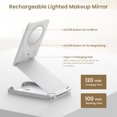 thumbnail image 6 of Travel Makeup Mirror with Lights, Portable 1X Vanity Mirror with 5X Lighted Magnification,72 LEDs 3 Color Lights, Rechargeable 1000mAh Battery, Freely Adjust Height and Angle( banned by Amazon), 6 of 7