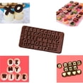 thumbnail image 2 of Bewildely Molde de pastel de gel de sílice no tóxico e inodoro seguro para la salud familiar molde de silicona del alfabeto molde 3D Juegos de servir café y té Molde abecedario marrón, 2 of 6