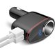 thumbnail image 1 of Divisor de enchufe para encendedor de cigarrillos de 100W, adaptador de cargador de coche, carga rápida USB Dual, pantalla de voltaje compatible (12V-24V), 1 of 5