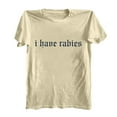 thumbnail image 6 of Pxiakgy I Have Rabies Funny Graphic T-Shirt for Women Uni Vintage Style Tee Sarcastic Dark Humor Shirt Workout T Shirts Athletic Plus Size Tops Summer Trendy Clothes Short Sleeve Spring Tee Beige L, 6 of 7