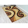 thumbnail image 6 of Planet Rugs Premium 3D Thick Abstract Indoor Area Rug 327 Beige Brown 6'6''x9'2'', 6 of 10