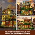 thumbnail image 3 of Creator 3 in 1 Coffee Shop Building Blocks for Adults & Teens 14+, 1000+ PCS DIY Architecture Model with LED Lights, Miniature Decor Gift for Birthday & Christmas, 3 of 3