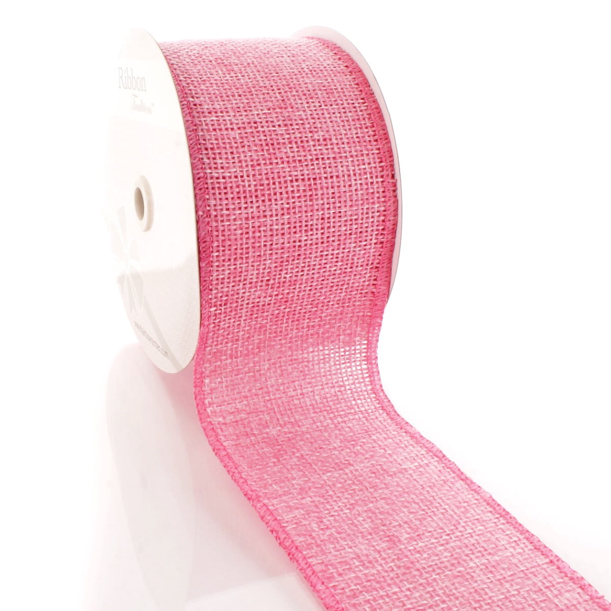 4" Non-Wired Burlap Ribbon Bubblegum Pink 25 Yards