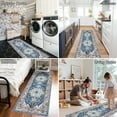 thumbnail image 5 of Findosom 2'x6' Vintage Boho Runner Rug Washable Non-slip Area Rug,Hallway Indoor Farmhouse Bedroom Kitchen Living Room Non Shedding Runner, Contemporary Low Plie Floor Carpet Doormat,Blue, 5 of 9