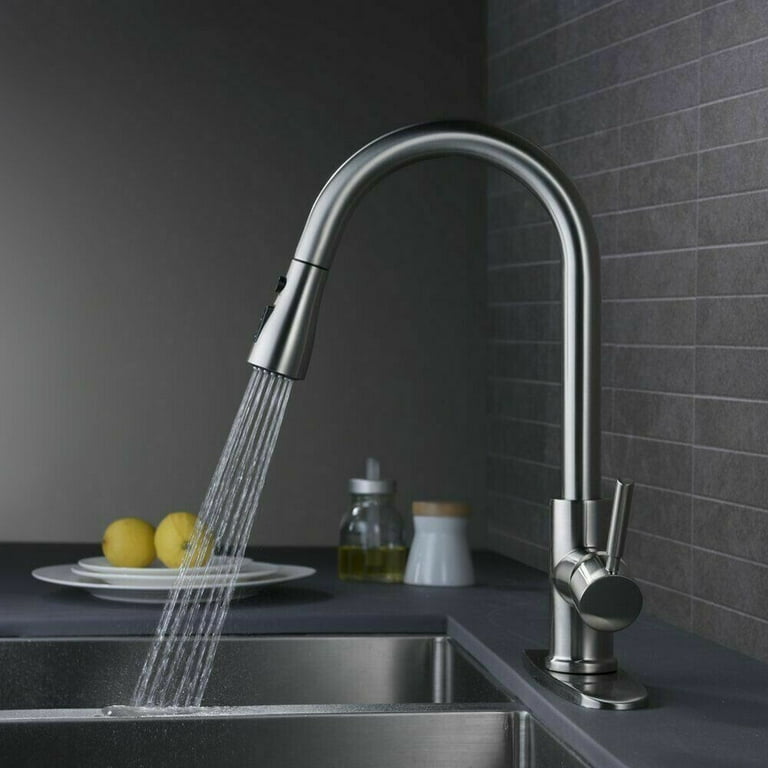 Brushed Nickel Kitchen Sink Faucet Pull Down Sprayer Single Handle Mixer Tap G3/8 DN10 Brushed Nickel Kitchen Sink Faucet Pull Down Sprayer Single Handle Mixer Tap G3/8 DN10