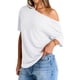 thumbnail image 3 of Tops de Mujer con Hombros Descubiertos, Camisetas Oversize de Corta, Ropa Informal de Moda de y Verano 2025. XL, 3 of 8