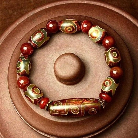 Tibetan Natural Dzi Beads Three Eyes Nine Eyes Buddhist Prayer Jewelry Spiritual Stone Beads