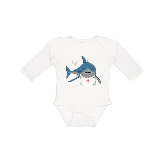 Inktastic Shark Dinner Boys or Girls Long Sleeve Baby Bodysuit