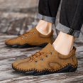 thumbnail image 3 of Men's Casual Handmade Leather Shoes Comfortable Lightweight Outdoor Walking Sneakers for Travel, Daily Wear, and Leisure Activities, 3 of 9
