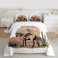thumbnail image 2 of Homewish Brown White Full Size Comforter Sets,Rustic Farmhouse Horse Bedding Comforter Set,Western Cowgirl Bedding Sets For Teens,Microfiber Bedroom Decor Reversible,3 Pieces, 2 of 8