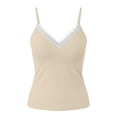 thumbnail image 6 of Yourumao Womens Camisole Tops with Built in Bra V Neck Lace Trim Camis Slim Fit Adjustable Spaghetti Strap Tank Top for Summer Casual Wear, 6 of 7