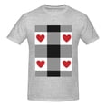 thumbnail image 4 of Bingfone Heart Black Buffalo Plaid Gingham Men'S Loose Fit Short-Sleeve Pocket T-Shirt, 4 of 7