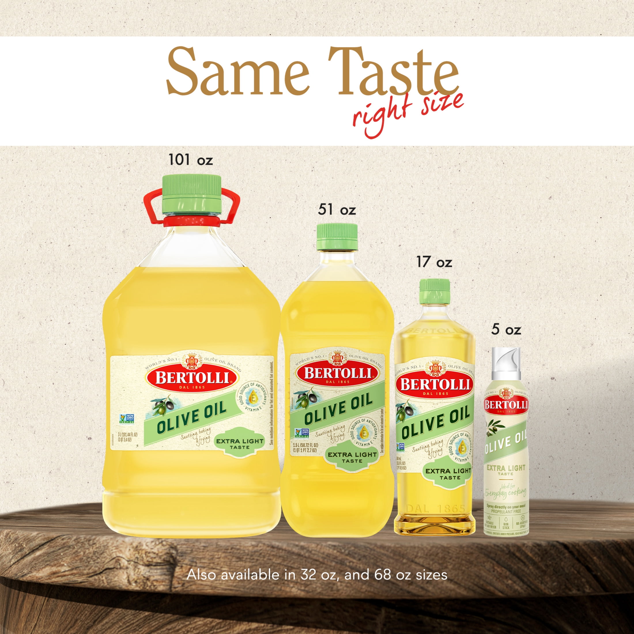 (4 pack) Bertolli Olive Oil, Extra Light Taste, 25.4 oz