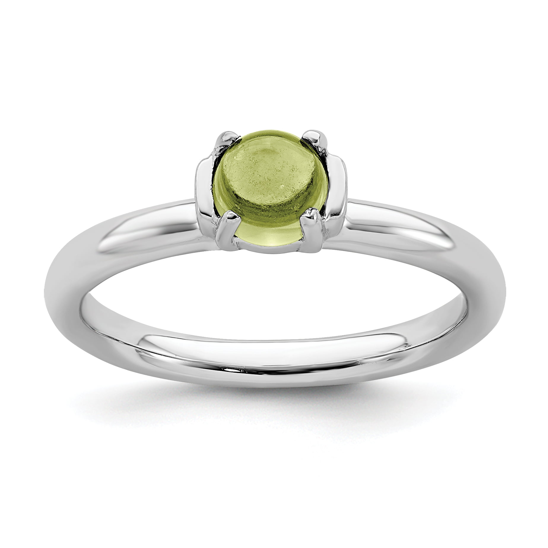 925 Sterling Silver Green Peridot Diamond Band Ring Birthstone August Gemstone Set Fine Jewelry For Women Gift Set 