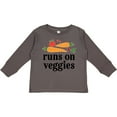 thumbnail image 3 of Inktastic Vegetarian Runs On Veggies Boys or Girls Long Sleeve Toddler T-Shirt, 3 of 5