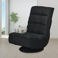 thumbnail image 3 of Costway Gaming Chair Fabric 6-Position Folding Lazy Sofa 360 Degree Swivel Black, 3 of 10