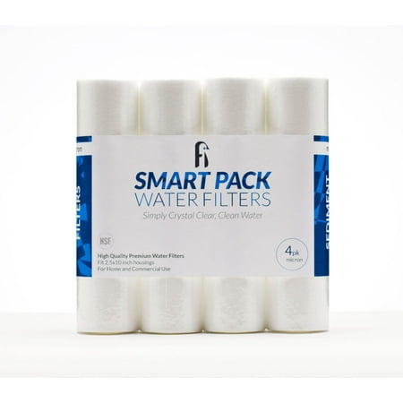 

Smart Pack 1 Micron NSF Sediment Water Filter For RO DI Whole House Ice Machine - Universal Size 2.5 x 10 4 Pack