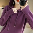 thumbnail image 5 of Chandail pour Femme Automne Hiver à Manches Longues à Capuche Chandail Tricoté Mode Coréen Chandail de Base Chandails Unis Femme Chandails Chauds, 5 of 5