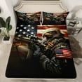 thumbnail image 2 of Manfei American Eagle Twin Sheet Sets,American Flag Camo Twin Fitted Sheet,Modern Military Themed Flat Sheet For Boys Teens,Luxury Bedroom Decor,3-Piece, 2 of 7