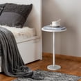 thumbnail image 5 of Small Round Coffee Table with Marble Base for Small Spaces, White, 5 of 5