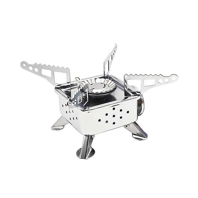 Réchaud à Gaz de Camping Mini Fournaise à Cassette Portable Réchaud de Camping Extérieur en Acier Inoxydable Réchaud de Randonnée