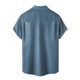 thumbnail image 3 of Short Sleeve Button Shirt Men'S Casual Short Sleeve Shirt Loose Shirt With Pocket M, 3 of 4