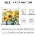 thumbnail image 5 of Shangniulu Sunflowers Pillowcases Yellow Flowers Golden Butterfly in a Rusty Iron Bucket Pillow Case Decorative Throw Pillow Cover for Home Sofa Office 18x18inch, 5 of 5