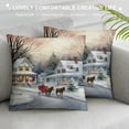 thumbnail image 3 of Fenyluxe Snowy Village Pillow Cushion Covers High-Quality Winter Square 1PC for Sofa Couch Bedroom Car Chair Home Decor 20x20in, 3 of 5