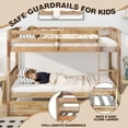 thumbnail image 6 of SESSLIFE Twin Over Twin Bunk Bed with Trundle, Wood Convertible Bunk Bed Frame with Guardrails and Ladder, No Box Spring Needed, Space-Saving Bunk Bed for Bedroom, Dorm, Guest Room, Natural, 6 of 8