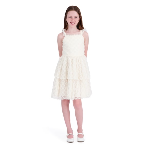 Kensie Girl Sleeveless Soutache Soft Mesh Dress, Sizes 4-16