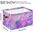 thumbnail image 4 of GZHJMY Marble Galaxy Star and Moon Print Square Storage Basket Storage Bins Canvas Storage Organizer Closet Shelf Organizer for Home Office, 1 Pc, 4 of 7