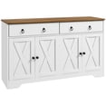 thumbnail image 3 of VibrantEcho Sideboard Buffet Cabinet with Storage, 48" Kitchen Storage Cabinet with 2 Drawers and 4 Barn Doors, Farmhouse Coffee Bar Cabinet with Adjustable Shelves,White, 3 of 11