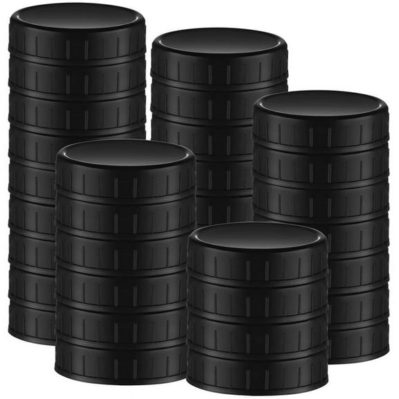 30 Pcs Multipurpose Jar Plastic Lids (70mm) with Rubber Seal - Perfect for Regular Mouth Canning Jars