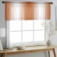 thumbnail image 2 of Orange White Ombre Valance Curtains for Kitchen/Living Room/Bathroom/Bedroom Window, Rod Pocket Small Topper Half Short Window Curtains Voile Sheer Scarf, Farmhouse Country Minimalist Art 60"x18", 2 of 8