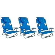 Ostrich On-Your-Back Outdoor Lounge 5 Position Reclining Beach Chair (3 Pack)