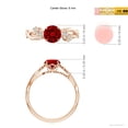 thumbnail image 5 of ANGARA Lab Grown 1 Ct Nature-Inspired Round Ruby Floral Engagement Ring for Women in 14K Rose Gold (Size-6mm) | July Birthstone, Birthday, Anniversary, Jewelry Gift for Women | Lab-Grown Ruby Ring, 5 of 7